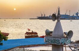 Vedere asupra Canalului Suez.