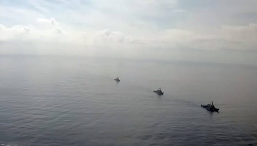Vase de război în Marea Roșie / captura video