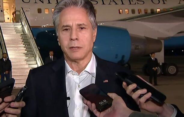 Antony Blinken la sosirea în Grecia / captura video