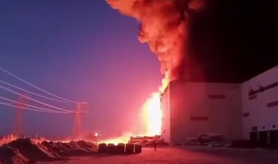 Incendiu Sankt Petersburg / arhiva, captura video