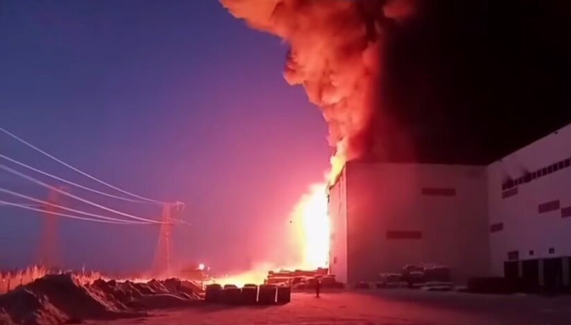 Incendiu Sankt Petersburg / arhiva, captura video