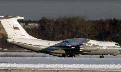 Avion militar rusesc de transport de tip Il-76. Sursa foto: Profimedia