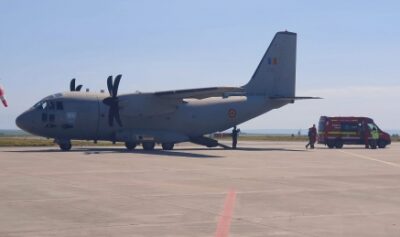 Aeronava Spartan, transport pacient cu arsuri