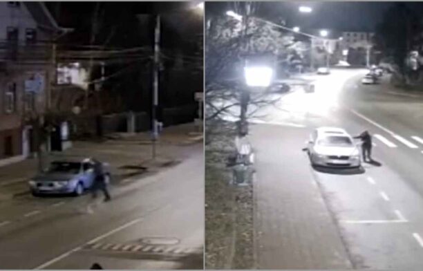 Bărbat reţinut de poliţiştii suceveni după ce a distrus 19 maşini / captura video