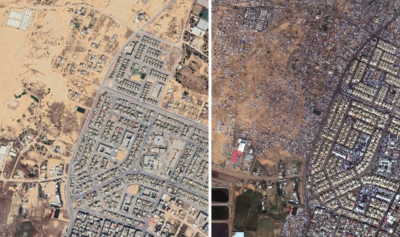 Imagini din satelit. Egiptul amenajează o suprafață mare de teren care ar putea găzdui palestinieni / Foto: Google Earth / MAXAR