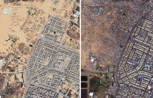 Imagini din satelit. Egiptul amenajează o suprafață mare de teren care ar putea găzdui palestinieni / Foto: Google Earth / MAXAR