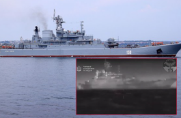 Ucrainenii au lovit o mare navă rusească în Marea Neagră / Foto: Ukrainska Pravda
