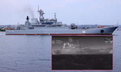 Ucrainenii au lovit o mare navă rusească în Marea Neagră / Foto: Ukrainska Pravda