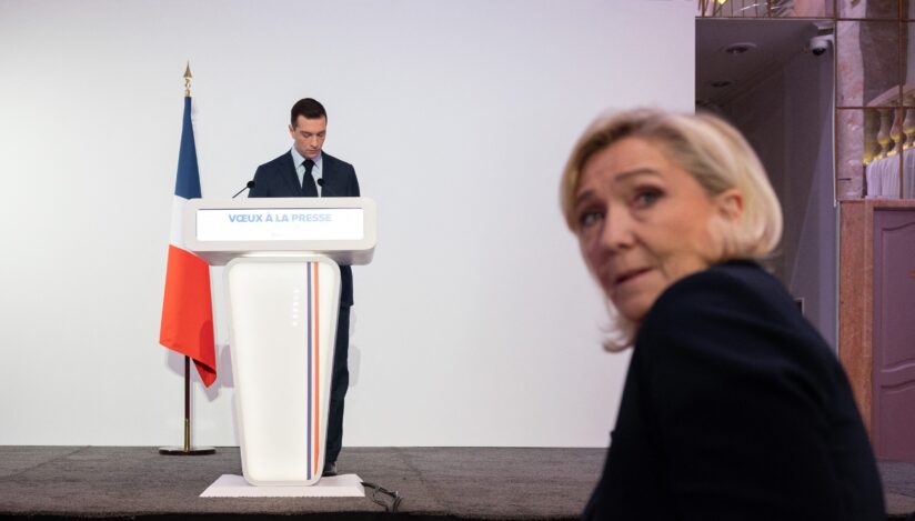 Jordan Bardella și Marine Le Pen