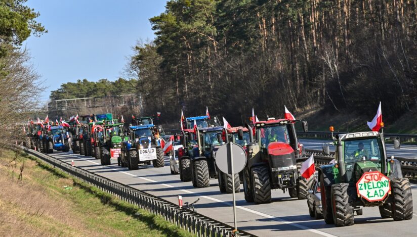 Fermierii polonezi protestează la frontiera cu Germania. Sursa foto: Profimedia Images
