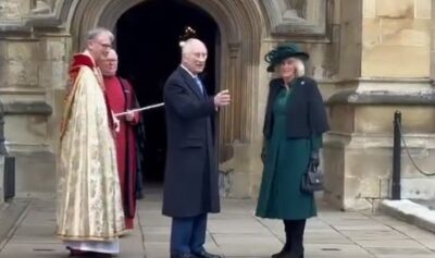 Regele Charles al III-lea a asistat la slujba de Paşte oficiată în capela Saint-George din Windsor