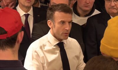 Preşedintele francez Emmanuel Macron / captura video