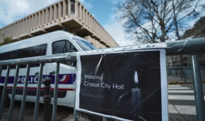 Comemorarea atacului sângeros de la sala de concerte crocus City Hall, din Moscova. Sursa foto: Profimedia Images
