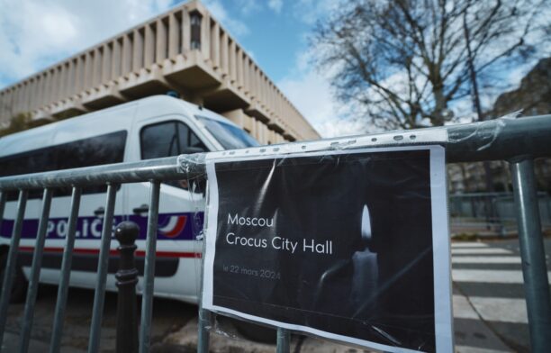 Comemorarea atacului sângeros de la sala de concerte crocus City Hall, din Moscova. Sursa foto: Profimedia Images