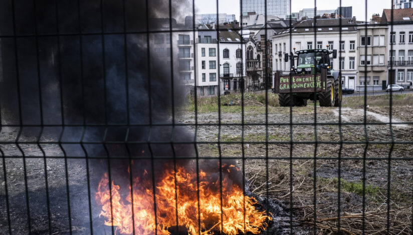Imagine de la un protest al agricultorilor din Belgia