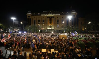 Protest în Tbilisi, Georgia, față de legea despre 