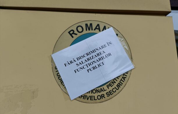 Protest al sindicaliștilor din adminsitrație publică. Sursa foto: Facebook, Federatia Nationala a Sindicatelor din Administratie - FNSA