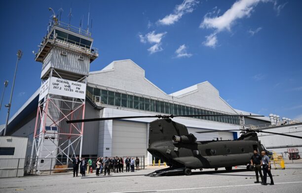 Elicopterul pentru transporturi grele CH47-F Chinook. Uzina Boeing din Philadelphia. Sursa foto: Profimedia Images