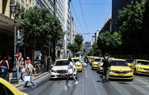 Protest al taximetriștilor din Atena. Sursa foto: Profimedia Images