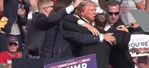 Donald Trump, impuscat la un miting electoral / captura video