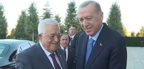 Mahmoud Abbas și Recep Tayyip Erdogan. Captură video