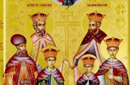 Constantin Brâncoveanu, cei patru fii ai săi: Constantin, Ştefan, Radu şi Matei, precum şi sfetnicul său, Ianache. Sursa foto: Basilica