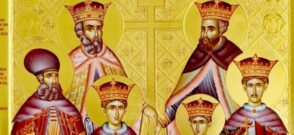 Constantin Brâncoveanu, cei patru fii ai săi: Constantin, Ştefan, Radu şi Matei, precum şi sfetnicul său, Ianache. Sursa foto: Basilica