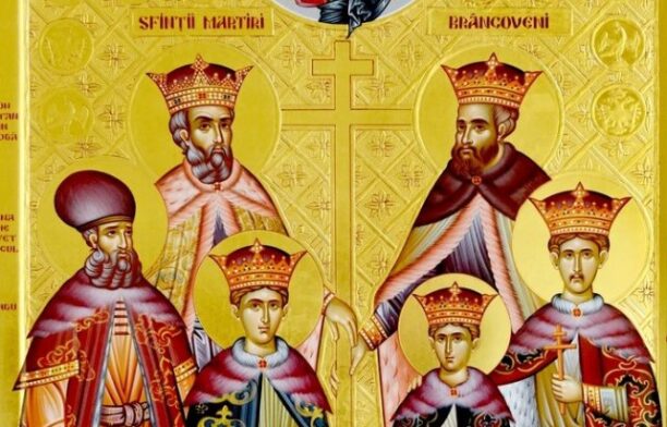 Constantin Brâncoveanu, cei patru fii ai săi: Constantin, Ştefan, Radu şi Matei, precum şi sfetnicul său, Ianache. Sursa foto: Basilica