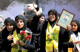 Funeraliile a doi membri Hezbollah: Mohammed Hussein Qassem și Abbas Ahmad Srour. Sursa foto: Profimedia Images