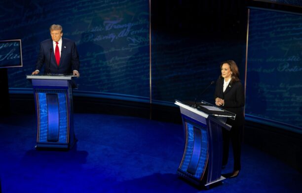 Dezbatere electorală în SUA. Kamala Harris și Donald Trump. Sursa foto: Profimedia Images