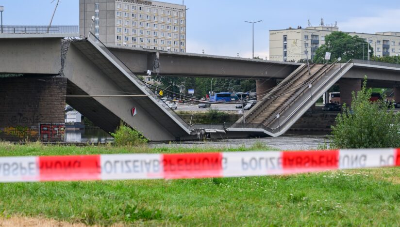 Pod prăbușit pod în oraşul Dresda. Sursa foto: Profimedia Images