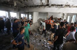 Atac israelian asupra şcolii Asmaa, din Gaza. Sursa foto: Profimedia Images