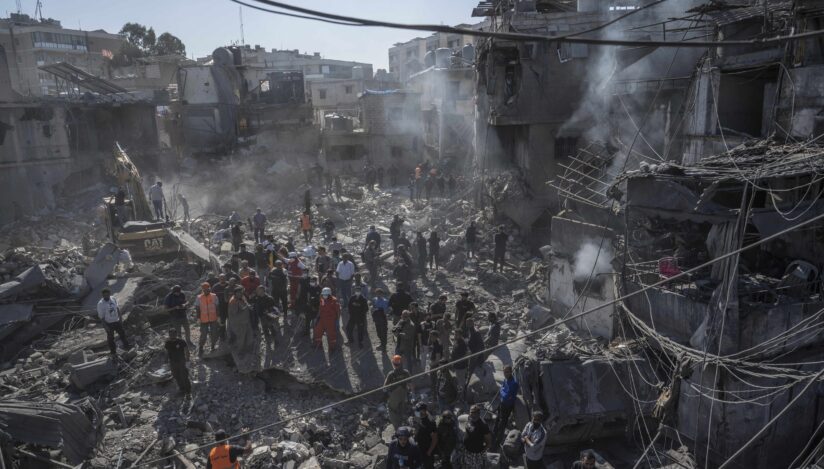 Atac israelian asupra spitalului Rafic Hariri, din Beirut. Sursa foto: Profimedia Images