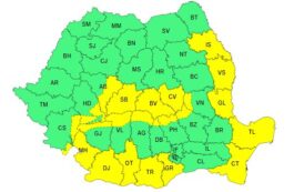 Cod galben de vânt. Sursa foto: Administrația Națională de Meteorologie