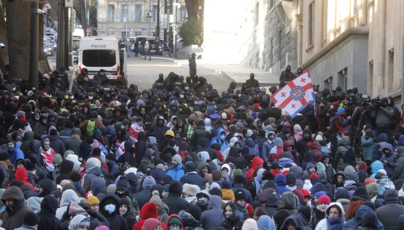 Protest în Tbilisi. Sursa foto: Profimedia Images