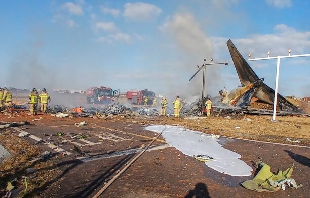 Un avion a luat foc în Coreea de Sud. Sursa foto: Profimedia Images