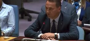 Ministrul de externe polonez, Radoslaw Sikorski / captura video