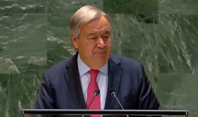 Secretarul general al ONU, Antonio Guterres / captura video
