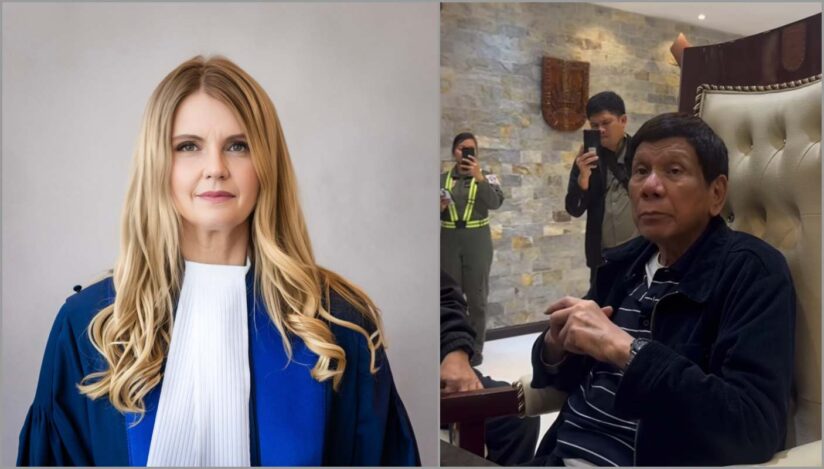 Judecătoarea CPI Iulia Motoc și fostul președinte al Filipinelor Rodrigo Duterte