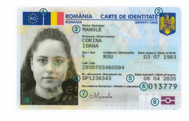 Model Carte de Identitate Electronică / foto: MAI