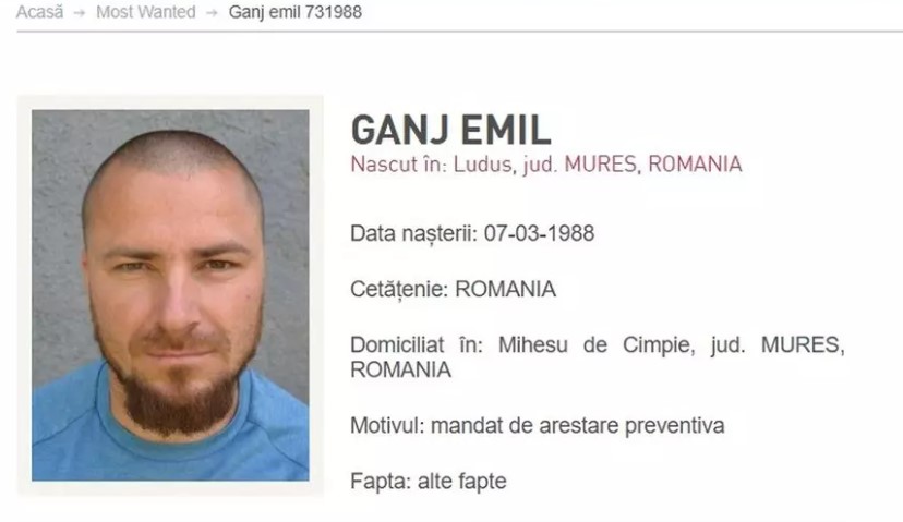 Suspectul crimei din Mureș, Emil Gânj, căutat de trei săptămâni. Date legate de modul în care a fost gestionat acest caz
