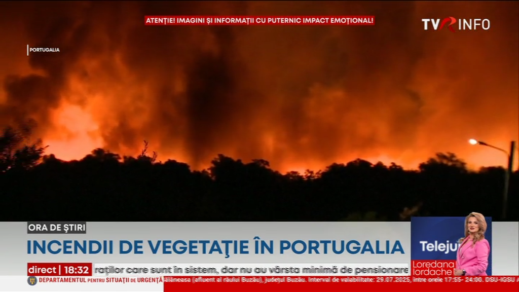 Mii de pompieri acționează pentru stingerea incendiilor de vegetație din Portugalia. Fenomen rar în Italia: dublă tornadă. Cel puțin 30 de decese la Beijing, în urma inundațiilor