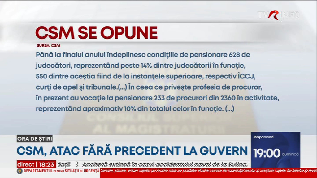 Pensiile magistraților: CSM susține că media vârstei de pensionare este de 55-56 de ani