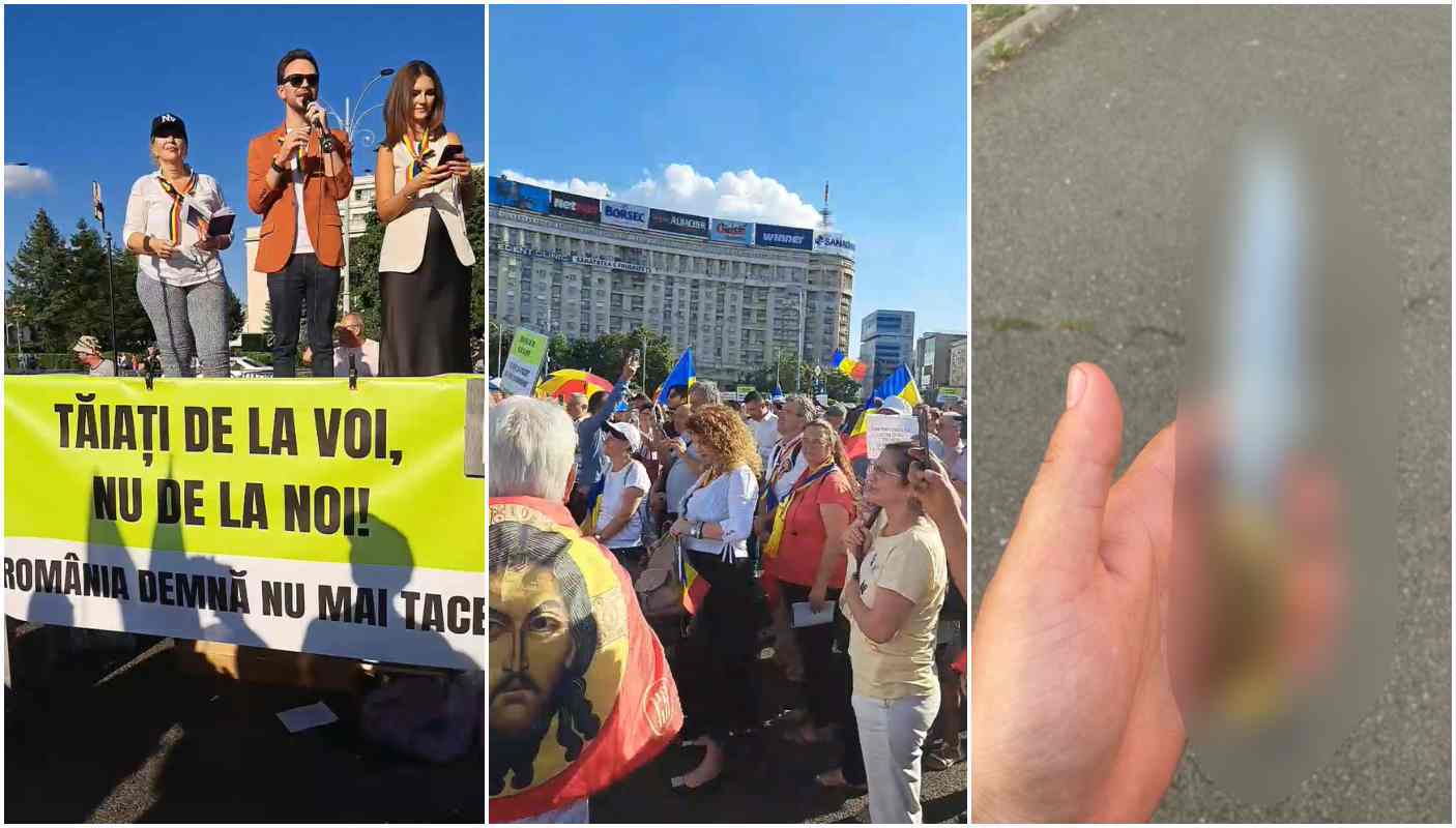 Protest în Piaţa Victoriei | Un bărbat, depistat cu un cuţit asupra sa