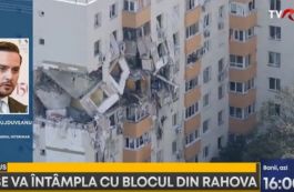 Scara de bloc din Rahova unde a fost explozia, încă sigilată. Expert: Structura rezistă în echilibru fragil. Vântul sau un pescăruș poate strica acest echilibru