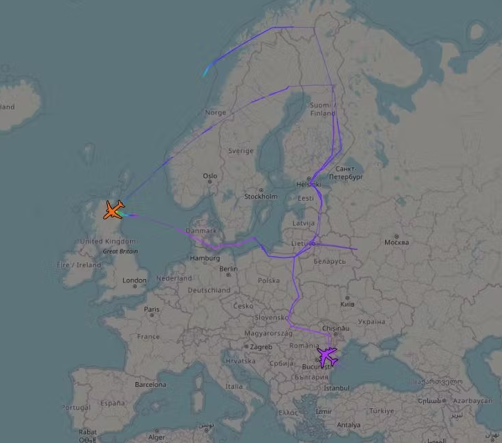 Două avioane britanice au efectuat zboruri ample de supraveghere de-a lungul graniței NATO-Rusia