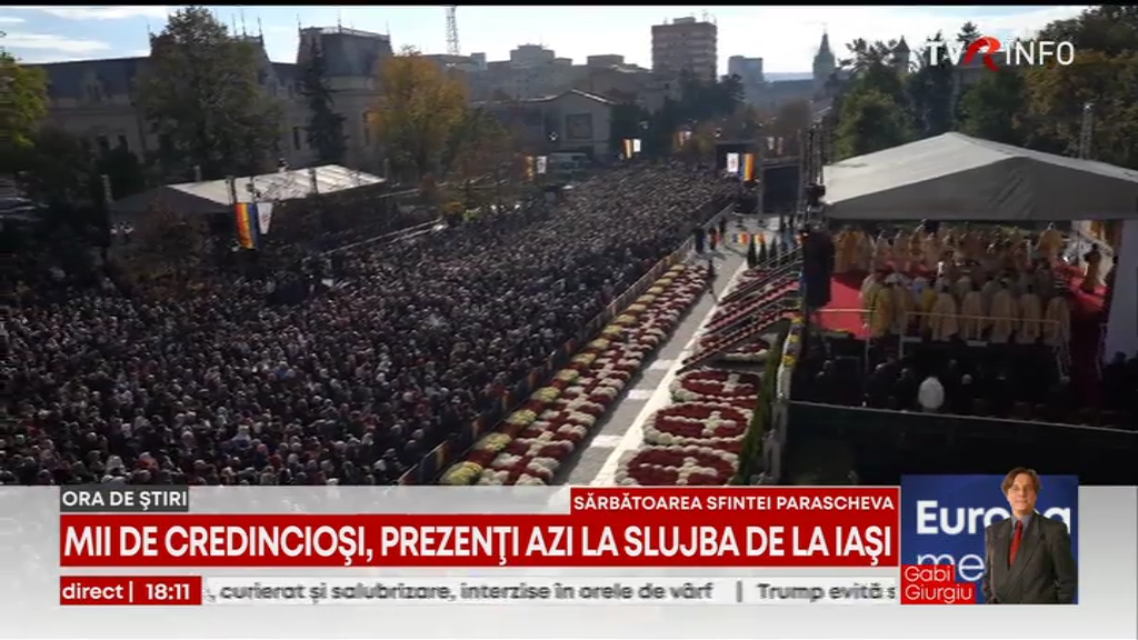 Peste 30.000 de credincioşi, la Sfânta Liturghie de la Iaşi, cel mai important moment al pelerinajului la moaştele Sfintei Parascheva