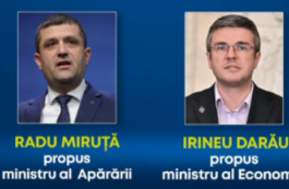 Ceremonie scurtă la Palatul Cotroceni. Radu Miruță și Irineu Darău au fost învestiți ca miniştri la Apărare, respectiv, la Economie