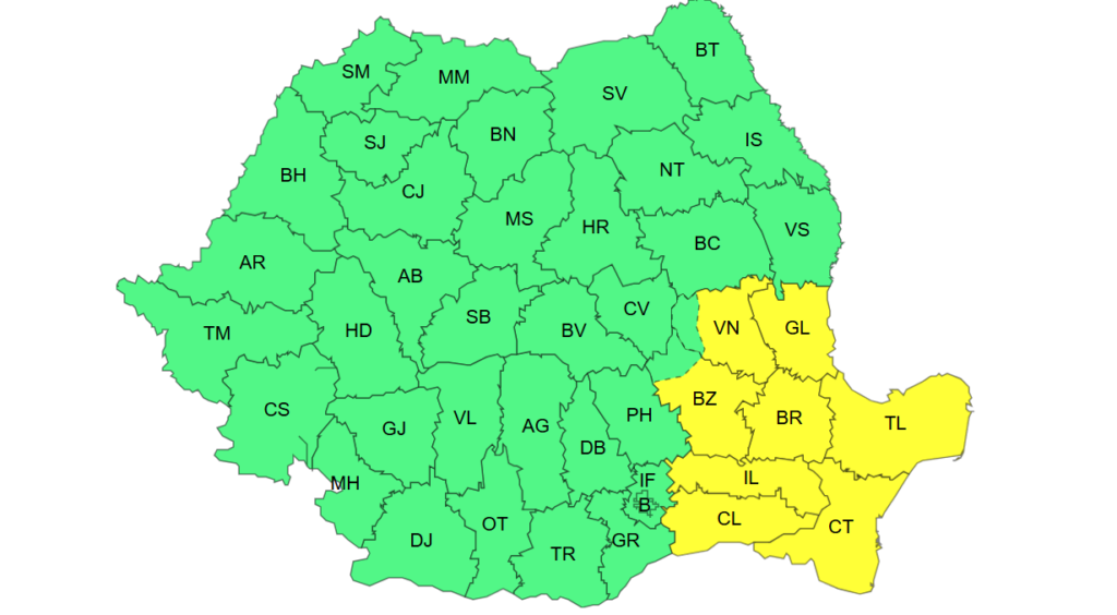 Vremea se răcește accentuat. Precipitații, vânt și temperaturi de până la -14 grade