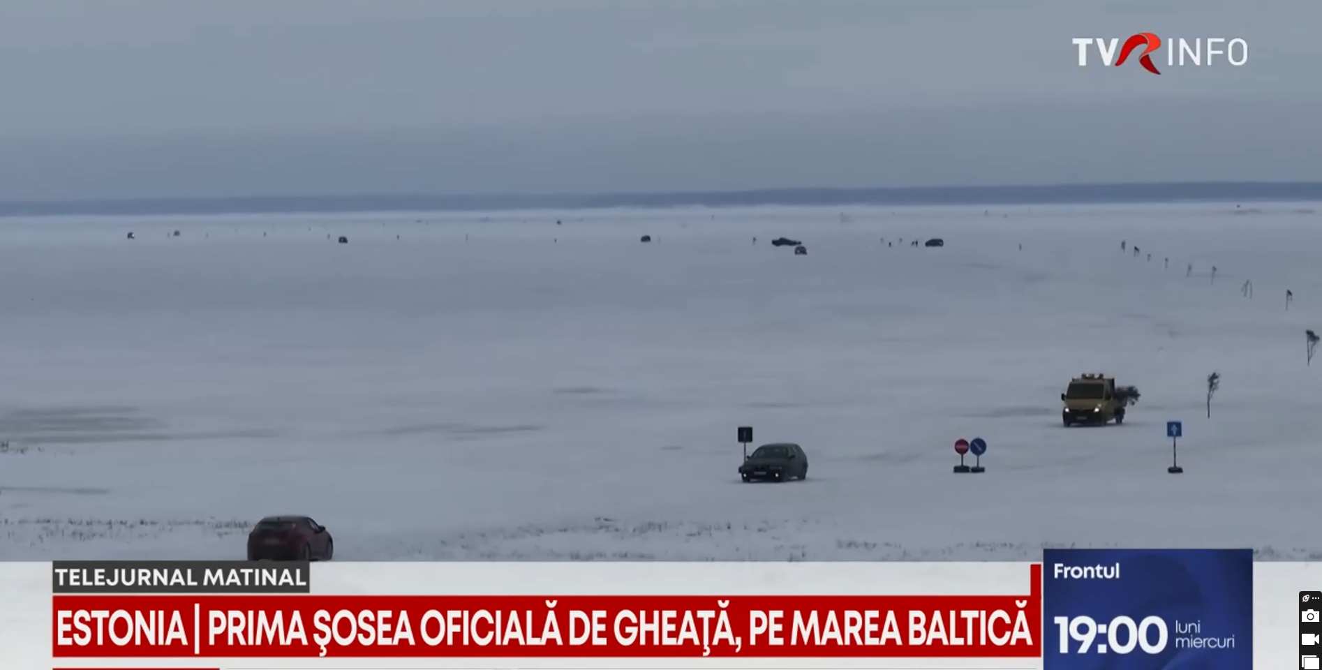 Prima șosea oficială de gheață.  Drum de 17 kilometri pe gheață, între insulele Estoniei și continent